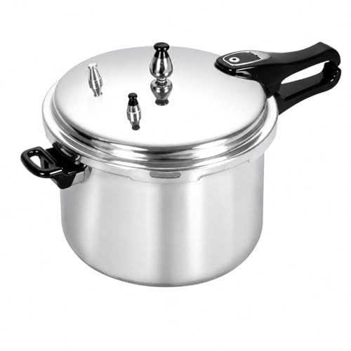 Heavy Duty Aluminium Pressure Cooker with Induction Base, Dual Bakelite handles with Self Locking, Outer Lid Cooker with Sandwich Bottom, Cooking Pot for Rice, Soups & Fast Cooking (9 Litres)