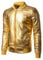 JOGAL Herren Metallic Nachtclub Reißverschluss Baseball Bomber Jacke Medium Gold