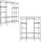 EYEPOWER Extrabreiter XXL Kleiderschrank Metall Regal Kleiderstange 178x148x44,5cm Offener Faltschrank Flur Garderobe