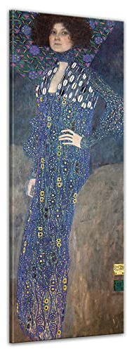 Bilderdepot24 Bild auf Leinwand | Gustav Klimt Porträt der Emilie Flöge in 50x160 cm als Wandbild | Wand-deko Dekoration Wohnung alte Meister | 180953-50x160