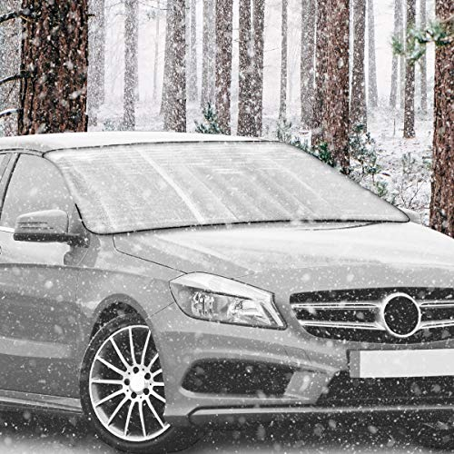 Navaris Auto Frontscheibenabdeckung Sonnenschutz Abdeckung - für alle PKW Modelle nutzbar - 150x70cm - auch als Frostschutz - Sommer Abdeckfolie