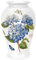 Portmeirion Home & Gifts BGJC58050 Canton Vase Hortensien, Keramik, Violett, Blau, 20,3 cm