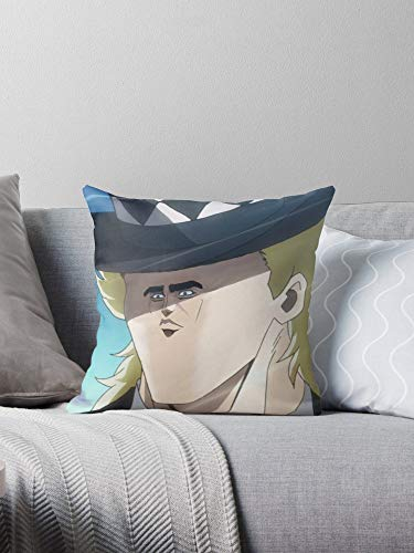 Mrt43Hutt JoJos Bizarre Adventure Speedwagon Meme Kissenbezug, Cartoon, Wohnzimmer- und Sofadekor, Geschenk, 45 x 45 cm, Neutral, 1 Stück