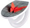 banjado® Familien WC Sitz Absenkautomatik 44x37cm Motiv Origami Schmetterling - Klodeckel/Klobrille kindersitz aus hochwertigem Polypropylen - universeller Toilettensitz Kindersitz integriert