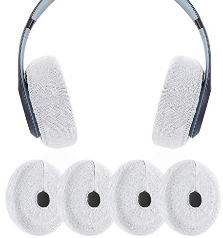 JARMOR Earpads Sweater Cover Protectors with Stretchable Knit Fabric for Beats Studio 3 / 2 Wireless/Wired Bose QC35 25 15 Headphones and Other Headsets with 3-4 Inch Ear Cushions [ 2 Pairs ] (White)
