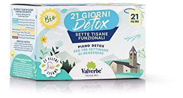 Valverbe Tisana Multigusto 21 Giorni Detox Biologico 21 Filtri - Pacco da 6 - 180 g