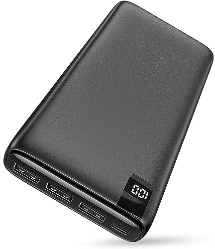 IXNINE Power Bank 26800mAh Portable Charger, High Capacity Phone Charger Compact External Battery Pack with LED Display and 4 Fast Charging Outputs for iPhone Samsung LG etc.