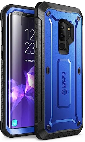 SUPCASE Outdoor Hülle für Samsung Galaxy S9+ Plus Case 360 Grad Handyhülle Robust Schutzhülle Cover [Unicorn Beetle PRO] mit Displayschutz, Blau