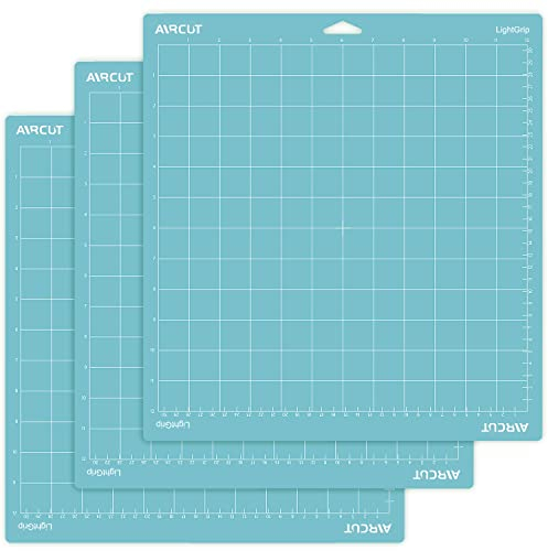 AIRCUT Schneidematte für Cricut Maker/Explore Air 2/Air/One (30,5 x 30,5 cm, 3 Matten) leicht klebend Blau Quilten Cricket Schneidematten Ersatzzubehör für Cricut