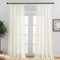 PONY DANCE Wohnzimmer Vorhänge Halbtransparent Beige Gardinen mit Kräuselband 2er Set H 245 x B 140 cm Leinenoptik Gardinen Halbtransparent Kräuselband Vorhang Leinenoptik Hellbeige