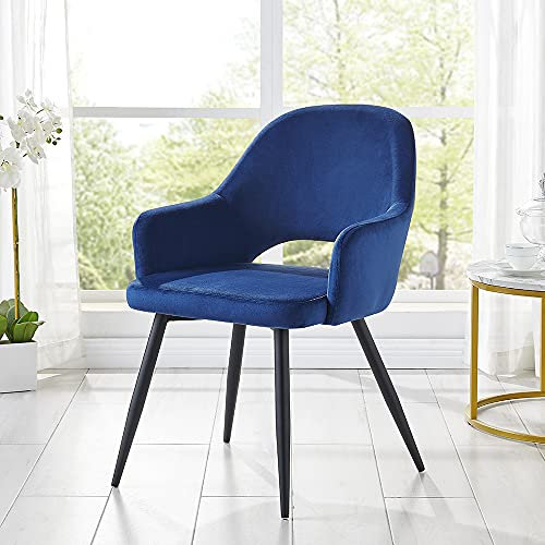 Cherry Tree Furniture Belvoir Velvet Dining Chairs with Metal Legs (Blue Velvet)