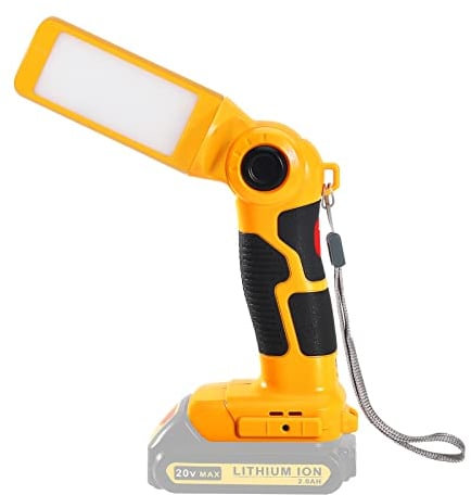Cordless Torch for Dewalt 18V Battery, 12W 1000LM Portable LED Work Light with 3 Light Modes, USB Port Outdoor Indoor Flashlight for Camping Emergency