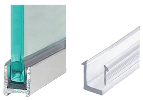 Aluminium U-Profil Dusche 100cm Chromoptik I Wandanschlussprofil für 8mm Glas Duschabtrennung I Wandprofil Walk-In-Dusche I Duschprofil I Klemmprofil Wandhalterung