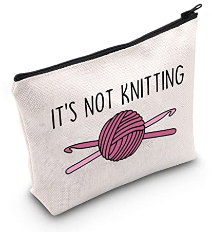 POFULL Crochet Gifts Crochet Lovers Gift It's Not Knitting Kosmetiktasche Häkelnadel Geschenk, It's Not Knitting Bag