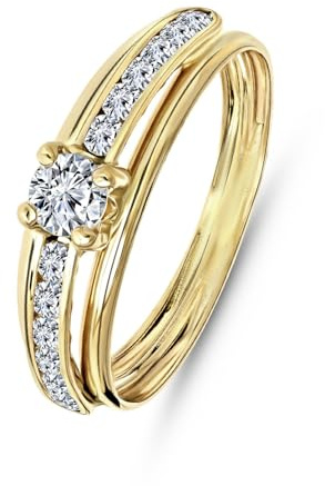 Lucardi - Damen Ring - Schmuck - Geschenk Gold