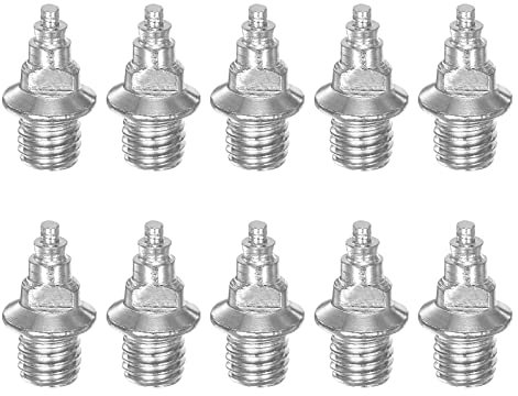 sourcing map 10pcs Track Spikes 6.7mm Tower Nails Hard Steel Replacement Spikes for Middle Long-Distance Running Track Shoes, Silver Tone