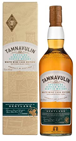TAMNAVULIN - White Wine Cask Sauvignon Blanc - Single Malt Whisky - Notes de Miel & Pommes - A déguster sec - 40% Alcool - Origine : Ecosse/Speyside - 70 cl