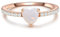 GLANZSTÜCKE MÜNCHEN Damen Herz-Ring 925/- Sterling Silber rosévergoldet mit Mondstein (synth.) Zirkonia weiß - Motivring Silberring Solitärring