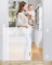 Trongle 55” 0-140 CM Retractable Stair Gate for Babies and Pets, 85 CM Tall Stair Gates for Dogs, Silent One-handed Operation, Retractable Baby Gate for Hallways, Stairs, Indoor and Outdoor, White