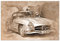 ARTland Wanddeko Wandbild Alu Verbundplatte für Innen & Outdoor Bild 90x60 cm Retro VIntage Auto Oldtimer Klassiker U4OA