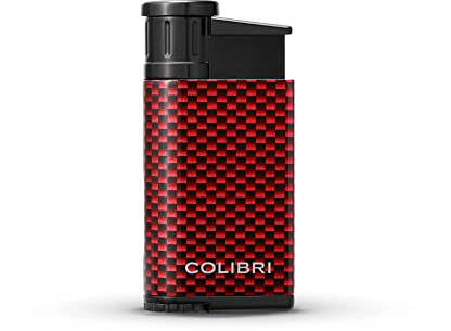 Colibri Evo Sturmfeuerzeug - Windbeständig - Extragroße Einstellrad - Jet Feuerzeug Mit Einzel Jetflamme - Kohlefaseroptik - Gas Nachfüllbar (Nicht Im Lieferumfang Enthalten) - Elegante Geschenkbox