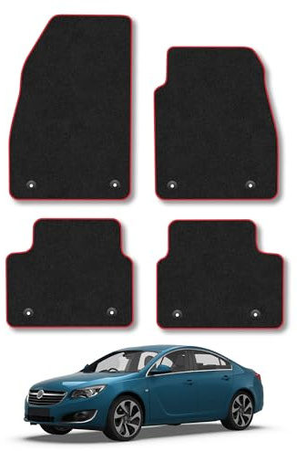 Vauxhall Insignia (2013-2017) Carpet Car Mats | Red Edge Trim Tailored Fit Floor Mats Full Coverage Protection Accessories Easy Clean Anti Slip Made in the UK