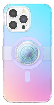 PopSockets iPhone 14 Pro Max Case with MagSafe, Phone Case for iPhone 14 Pro Max, Grip Sold Separately, Wireless Charging Compatible - Iridescent