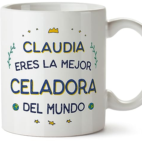 MUGFFINS Tazas Personalizadas para CELADORA mujer - En Español - Mejor del Mundo - 11 oz / 330 ml - Regalo Personalizable original y divertido