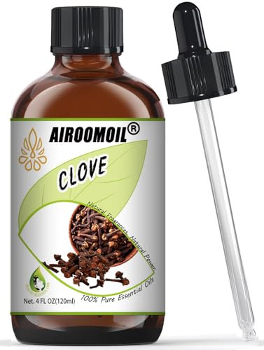 Airoomoil Nelkenöl Reine Nelke Ätherische Öl,120ml Ätherisches Aromatherapieöl für Diffusor,Duftlampe, Luftbefeuchter, Entspannen, Haut, Haarp, Seifen,Kerzen,Massage,Bad