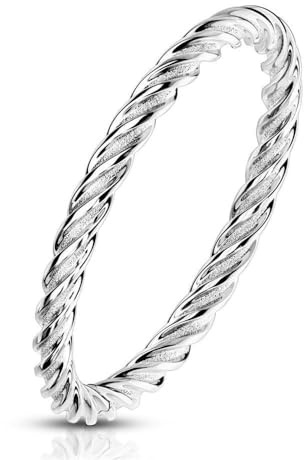 Bungsa Ring unisex mit gedrehter Optik aus 316L Edelstahl