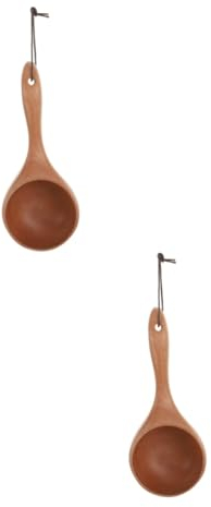 Cabilock 2 Piezas bol de madera cucharada de comida ensaladera de madera cucharas soperas Cucharita de madera cucharada de sopa cucharada de madera portátil cuchara de madera plato de cena