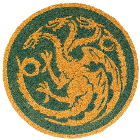 Grupo Erik: Zerbino Trono di Spade - House of the Dragon, Tappeto Game of Thrones Rotondo 50 cm, fabbricato con base in PVC antiscivolo, Tappeto Trono di Spade