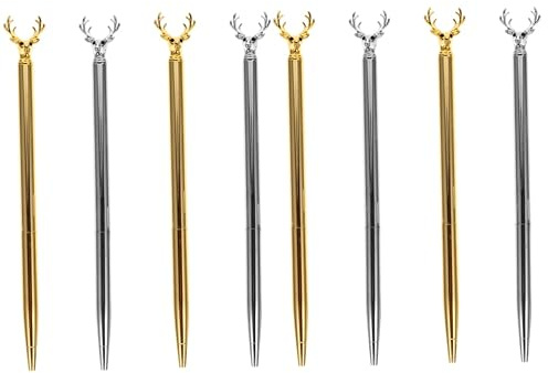 SEWACC 8stücke Teiliges Kugelschreiber Mit Elch-design Metallische Schreibgeräte Für Schüler Und Studenten Leicht Und Tragbar Für Büro Und Schule Kreative Geschenkidee