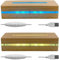 YWNYT 2 x LED-Displaysockel aus Holz, 15 x 4 x 3 cm, einzigartige Acryl-Zwischenschicht, rechteckiger beleuchteter Holzsockel, Ständer für 4–5 mm dicke Acrylplatte, Glasharz, Kunst, Nachtlicht (bunt)