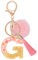 MWOOT Nom Lettre initiale G Porte-clés, Rose Porte-clés pour Femme, Charmes en Résine Pour Clé Porte Clef Voiture Décor Sac à main