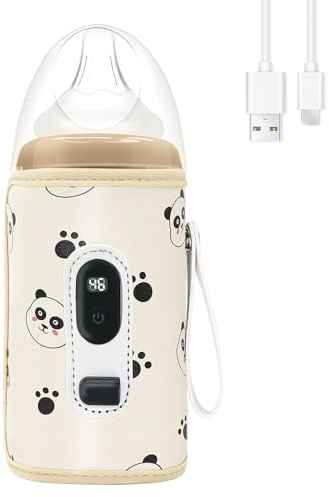 mizikuu Scaldabiberon Elettrico Auto, Sterilizzatore Biberon con Timer Digitale Display LCD Rapido Riscaldatore Di Alimenti Per Bambini Latte Materno Per Pratico da Usare a Casa e in Viaggio