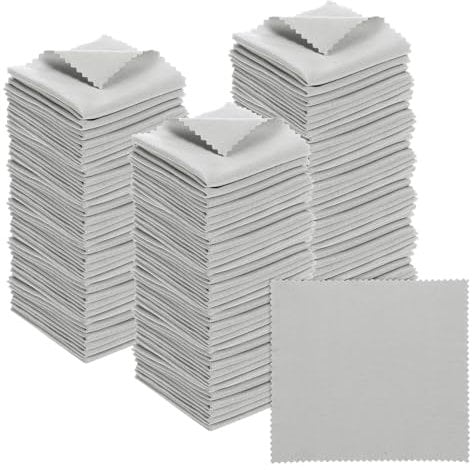 PATIKIL Eyeglass Microfiber Cleaning Cloth 5.5x5.5, 100 Pack Glasses Cleaning Cloth Soft Wipe Screen Cloth for Camera Lens Eyeglasses Screens, Gray