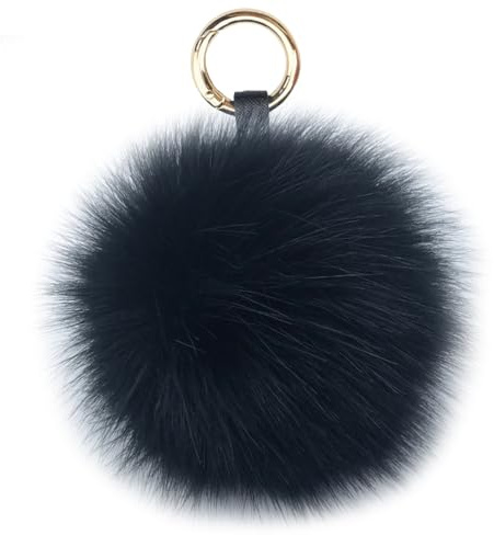 Xsclpomddy Pom Pom Porte-clés en fausse fourrure de renard souple Pendentif de sac à main Porte-clés pour décoration de sac à main