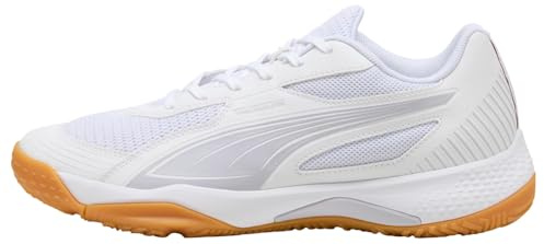 PUMA Solarflash III W+ - Tenis Unisex para Interiores, Puma White Lilac Crush Berry, 35.5 EU