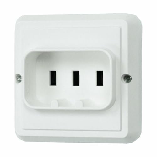 Base de clavija para horno, blanca, 25A, ideal para conectar hornos eléctricos y garantizar una instalación segura.