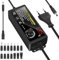 Fuente de Alimentación Universal 3A 72W, Vankarr Adaptador de Corriente Ajustable DC 3V-24V, 100V-240V AC a DC, 14 Conectores, para Electrónica Doméstica, Máx. 3A