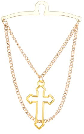 NICENEEDED Chaîne de Cravate pour Homme Chaîne à Maillons pour Pinces à Cravate en Or Pince à Cravate Dorée Épingle à Cravate Broche Chaîne de Cravate Épingle à Cravate