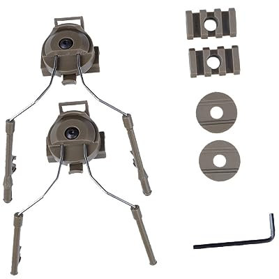 MOBUTOFU Fast Helmet Rail Adapter Für Headset Outdoor-hörschutz Mit Einstellbarem Design Mud Color Helmschienenhalterung Für Sichere Befestigung Und Nutzung