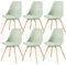 buybyroom Lot de 6 chaises de salle à manger rembourrées avec bois massif Assise Dossier pour salle à manger, salon, chambre à coucher, salle de conférence, vert crème glacée