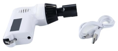 Hoite Herramienta de ajuste para reparación de guitarras, enrollador de cuerdas, cortador, cable USB, carga de 2 a 5 horas (blanco)