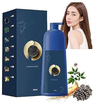 Caviar Protein Hair Dye,Hair Dye Shampoo,Cover Gray Hair,Plant-Based Hair Coloring Cream,Easy Hair Color,Shampoo Hair Dye for Women Men (Brown)
