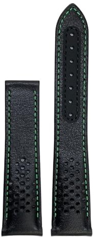 JVEIWAD Kalbsleder-Armband kompatibel mit Omega, Speedmaster 310 311 Racing Dark Side of the Moon Watch, Rindslederarmband(Green,21mm)