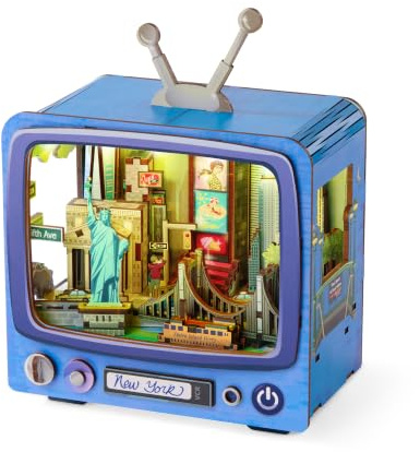 Arkitec – 3D Build CityVision Serie – Einfaches Modellbau-Set – 3D Puzzle mit LED-Beleuchtung – Deko für Schreibtisch und Regal – Kreativ- und Bastelset für Jugendliche ab 12 Jahren – New York