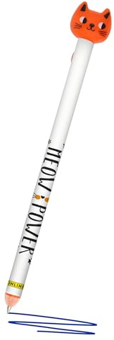 Online Radierstift magiXX Zip Meow Power I Gelschreiber radierbar 0,7 mm Strichstärke I Erasable Pen I Schreibfarbe Blau I Stift radierbar für Rechts- & Linkshänder I ziehbarer Schwanz I Katzen-Motiv