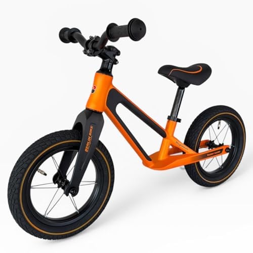 BERLIN BIKE ab 3 Jahre, 12 Zoll Laufrad bis zu 30 kg, Sattel höhenverstellbar, Sicheres und sehr Leichter Magnesiumrahmen, Lauflernrad für Jungen und Mädchen